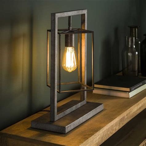 metal box frame indistrial table lamp|Amazon.com: Modern Industrial Table Lamp.